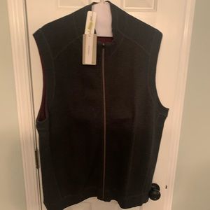 Tommy Bahama dark red/grey reversible vest zip up